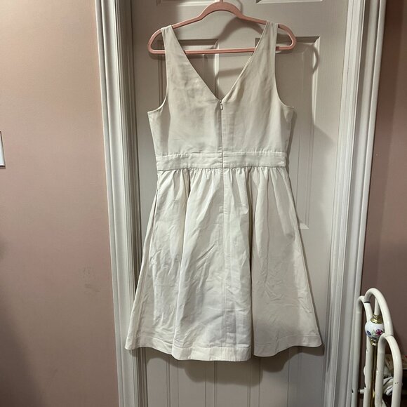 Vintage Satiny Champagne Mini Party Dress Sleeveless Fit & Flare Neutral Holiday - Picture 7 of 9